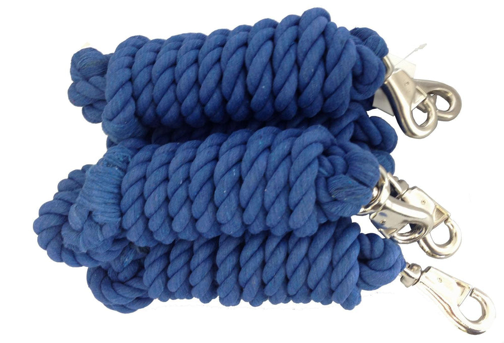 AJ Tack 10 Foot Cotton Lead Rope with Bull Snap - Set of 5