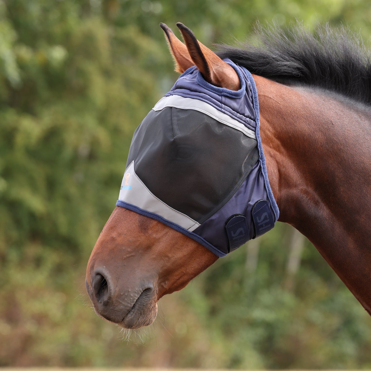 Shires FlyGuard Pro Fine Mesh Horse Fly Mask with Ear Holes