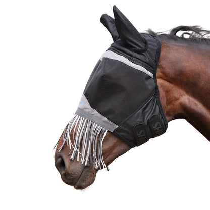 Shires FlyGuard Pro Fine Mesh Horse Fly Mask with Ears & Nose Fringe