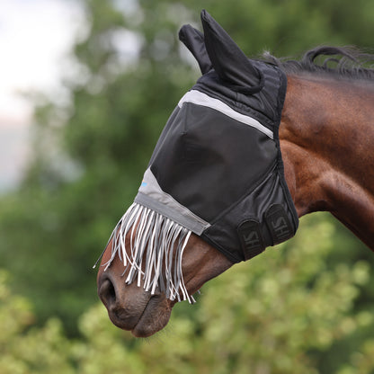 Shires FlyGuard Pro Fine Mesh Horse Fly Mask with Ears & Nose Fringe
