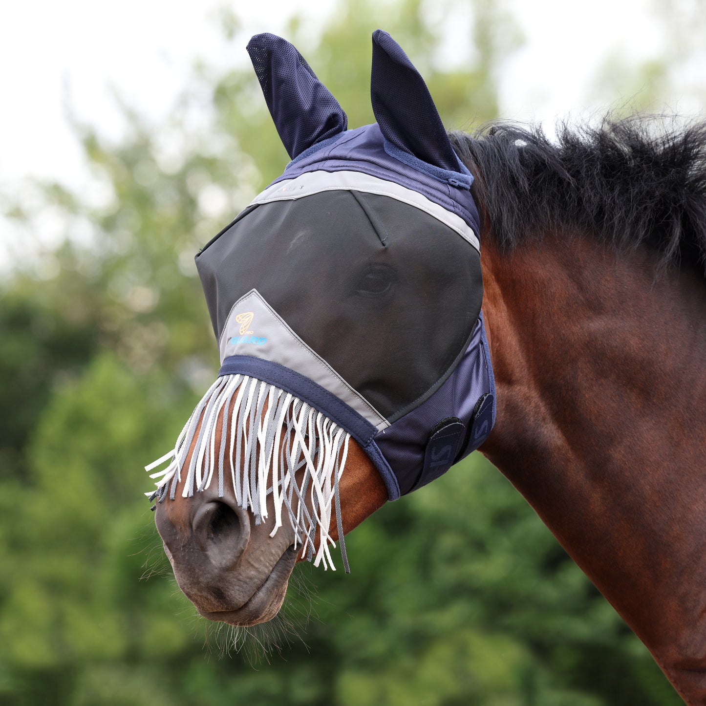 Shires FlyGuard Pro Fine Mesh Horse Fly Mask with Ears & Nose Fringe
