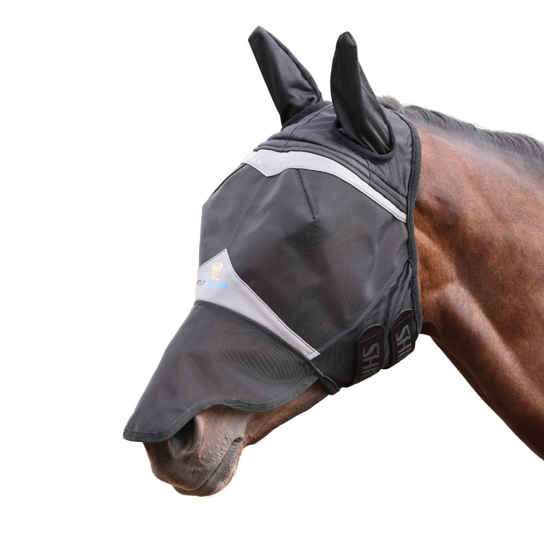Shires FlyGuard Pro Fine Mesh Horse Fly Mask with Ears & Nose