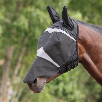 Shires FlyGuard Pro Fine Mesh Horse Fly Mask with Ears & Nose