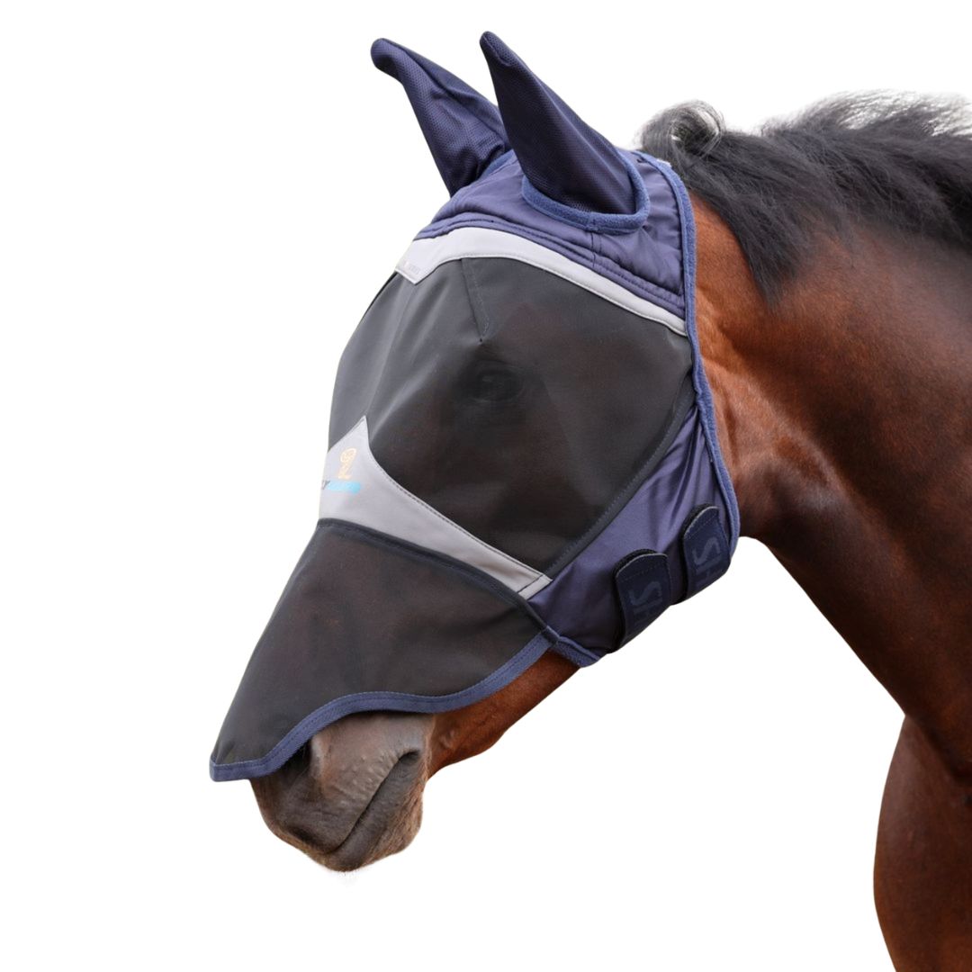 Shires FlyGuard Pro Fine Mesh Horse Fly Mask with Ears & Nose