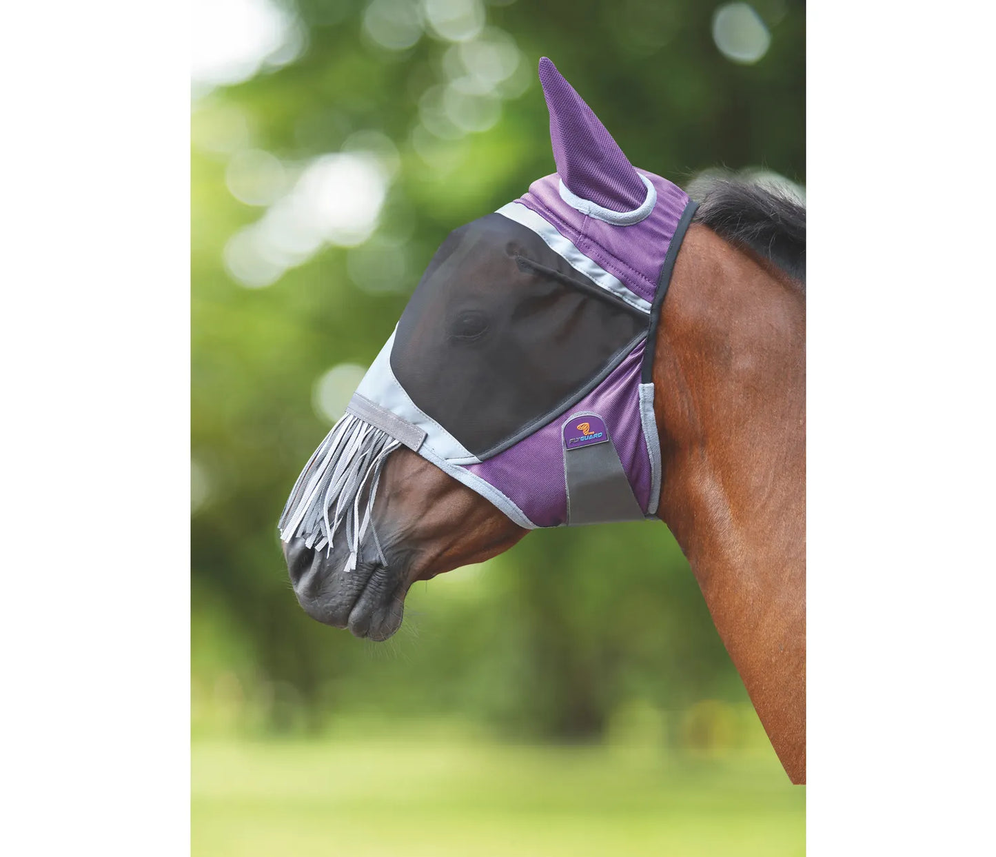 Shires FlyGuard Pro Deluxe Horse Fly Mask with Ears & Nose Fringe