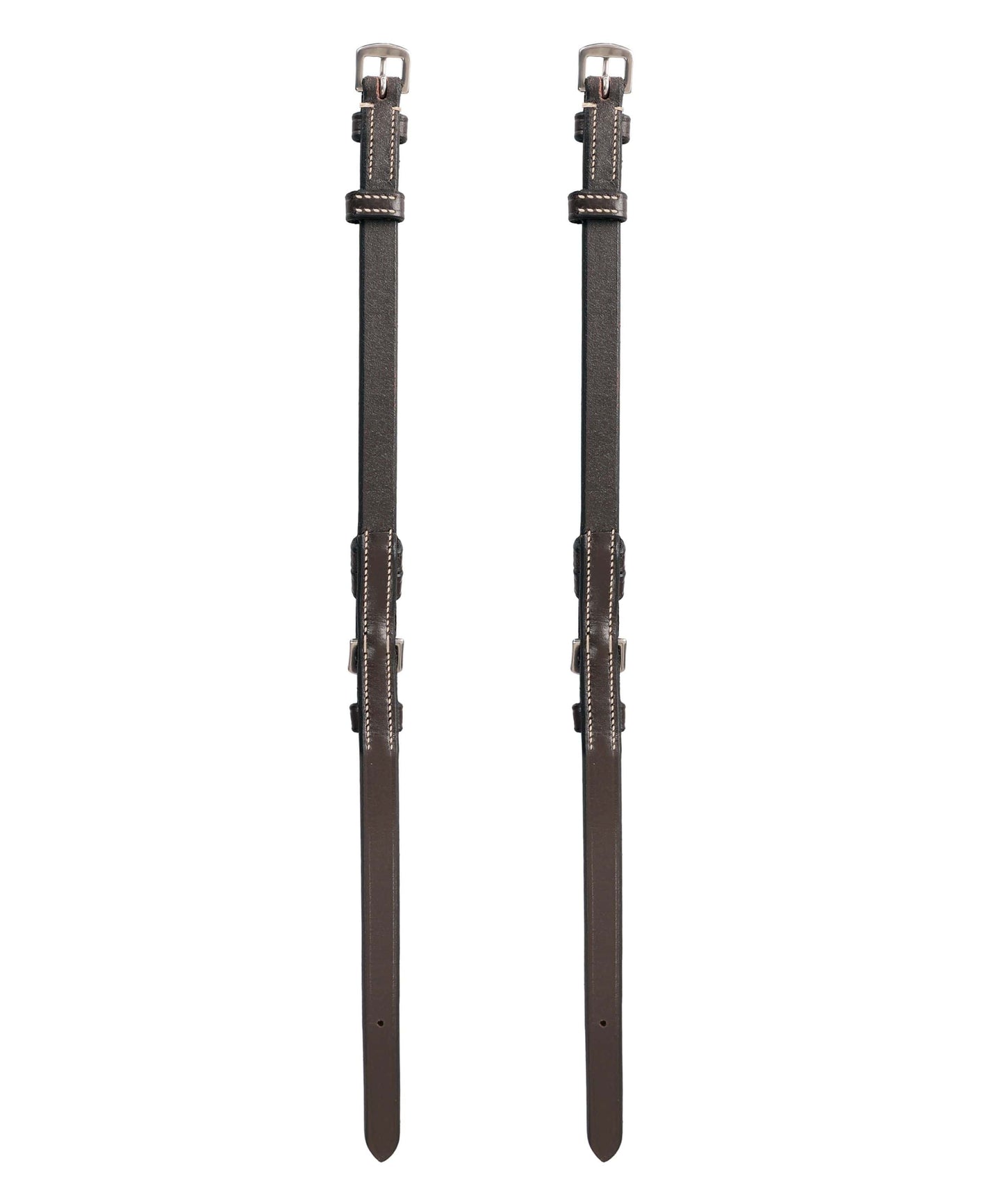 ExionPro Bridle Cheek Pieces With Buckle Fastening - White Stitching