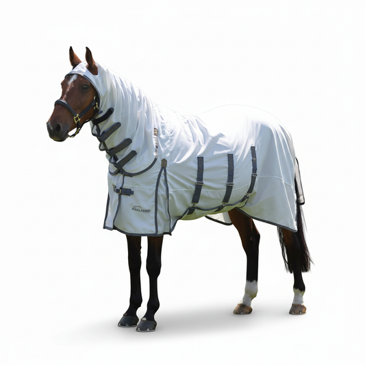 Shires Highlander Plus Sweet Itch Combo Horse Fly Rug with Hood