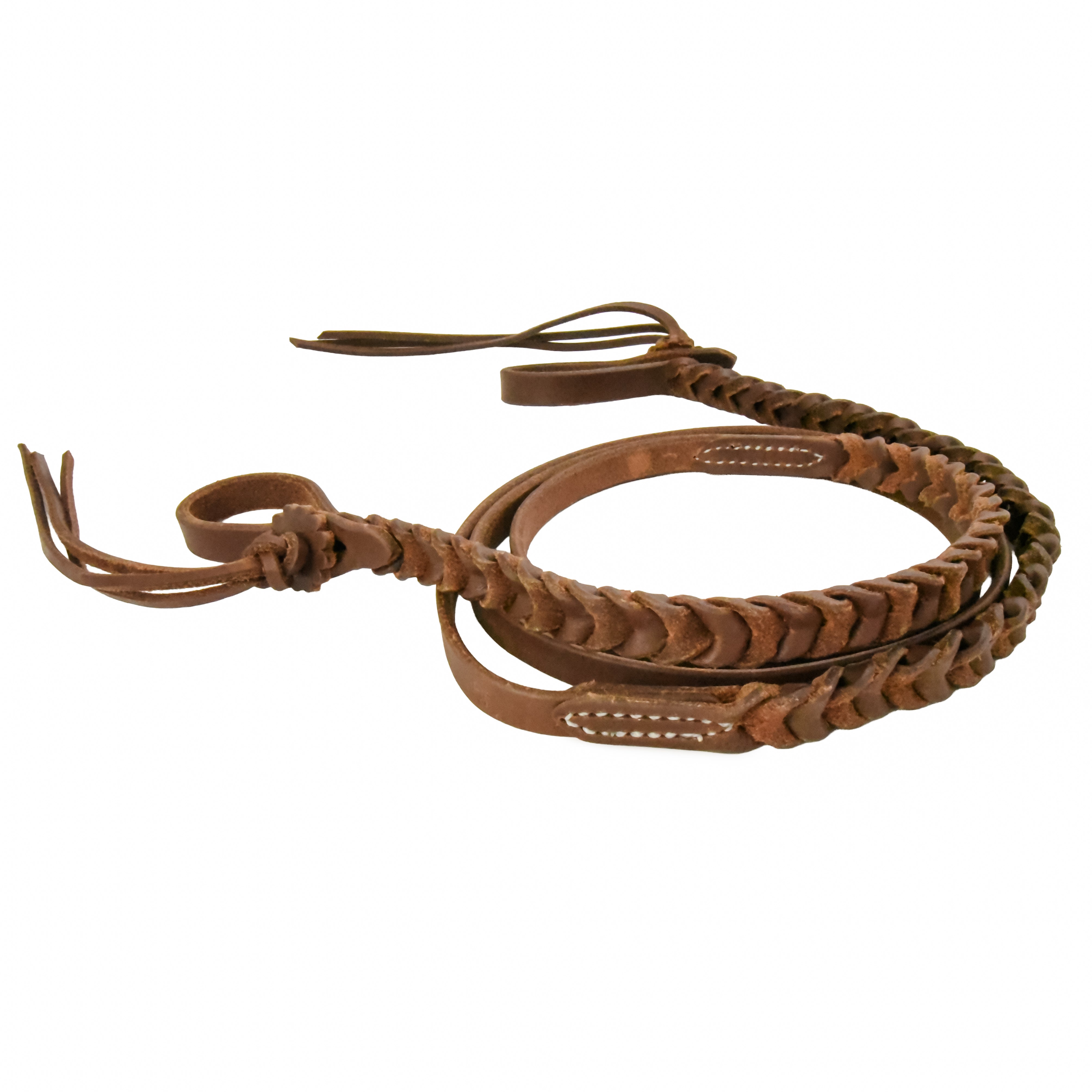Oiled Braided Rattlesnake Roper Reins - Thumbnail 4