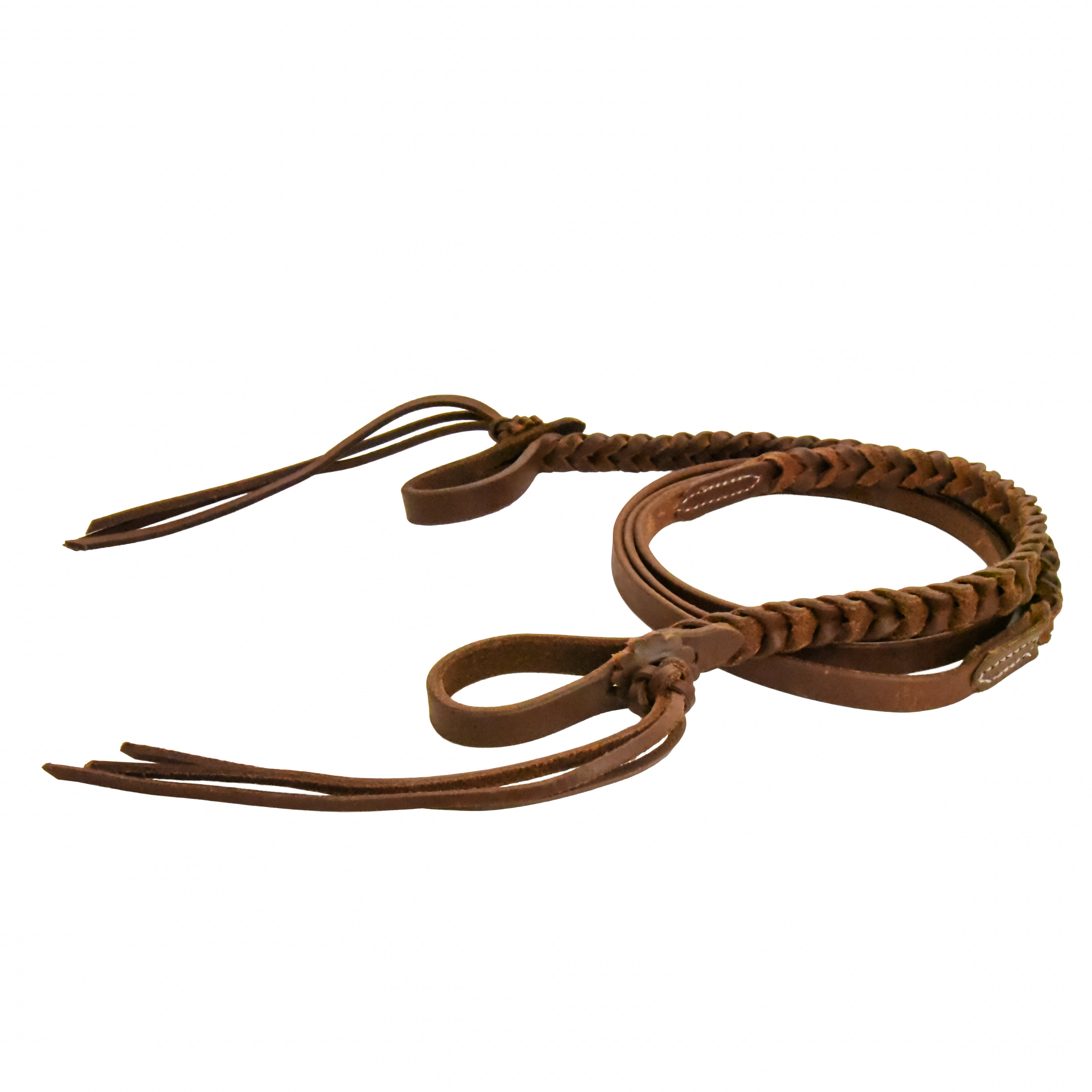 Oiled Braided Rattlesnake Roper Reins - Thumbnail 2