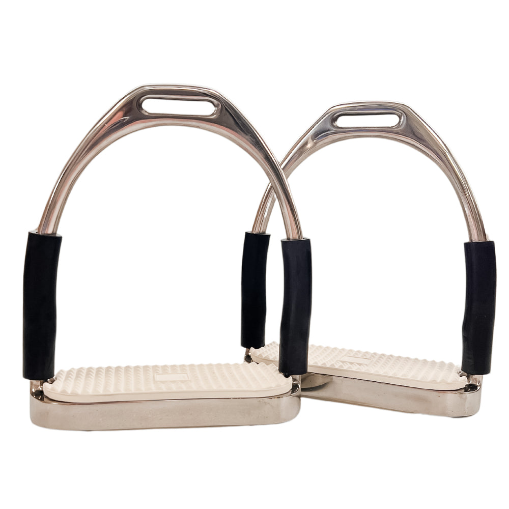 AJ Tack Jointed Flex Stirrup Irons - Black