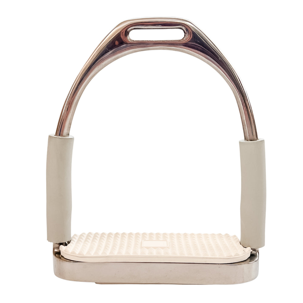 AJ Tack Jointed Flex Stirrup Irons - White