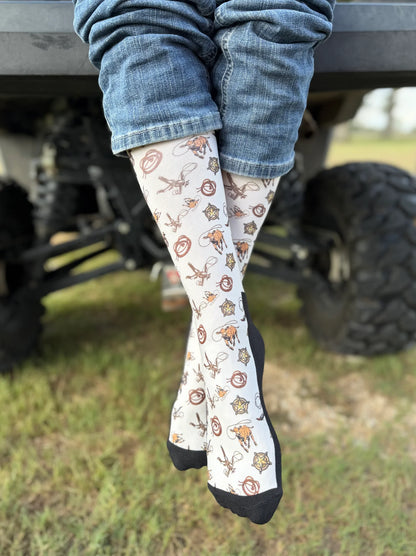 Red Barn Socks Cowboy Code Western Boot Socks