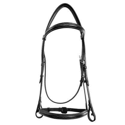 ExionPro Raised Thin Noseband Traditional Hunter Bridle with Reins