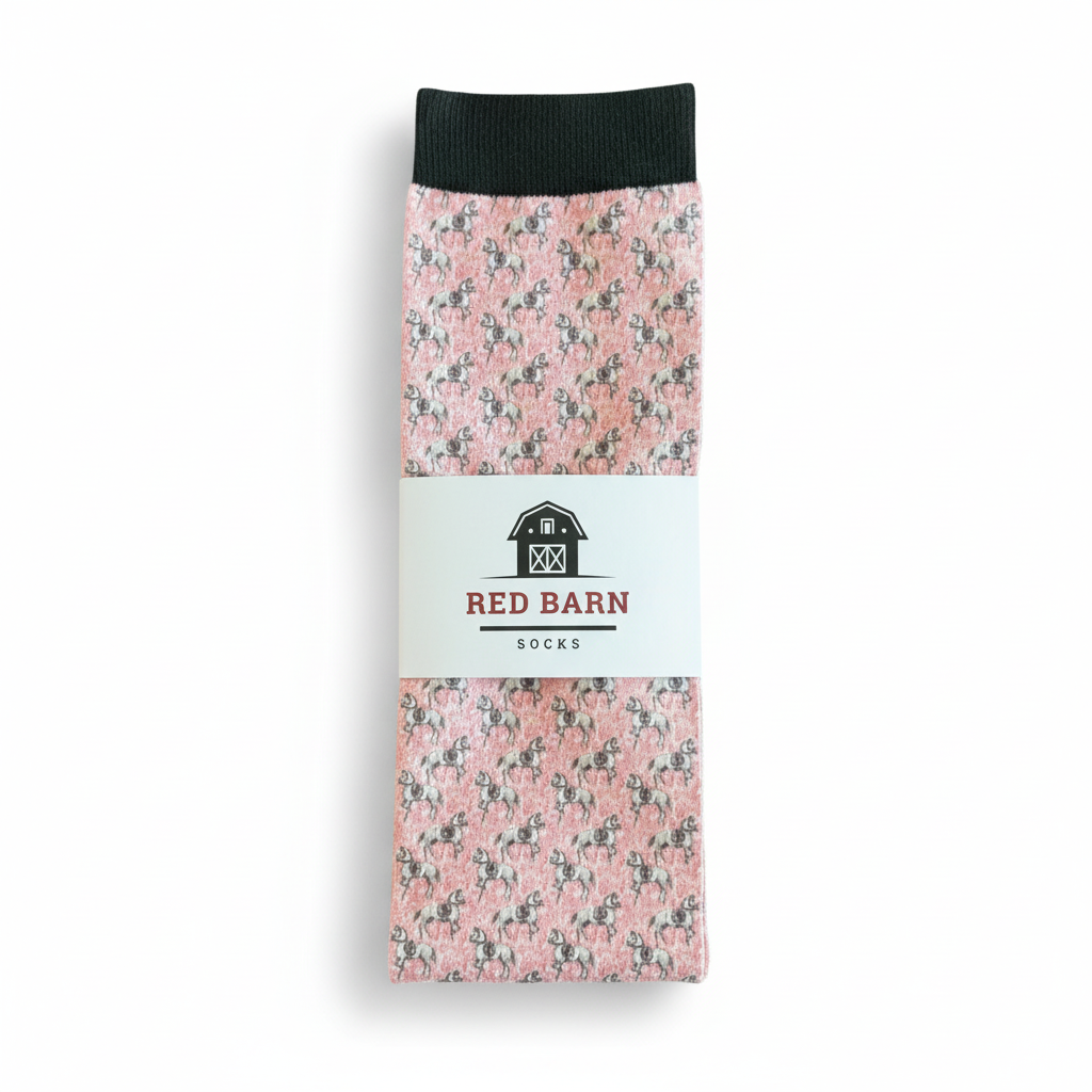 Red Barn Socks Giddy Up Buttercup Western Boot Socks