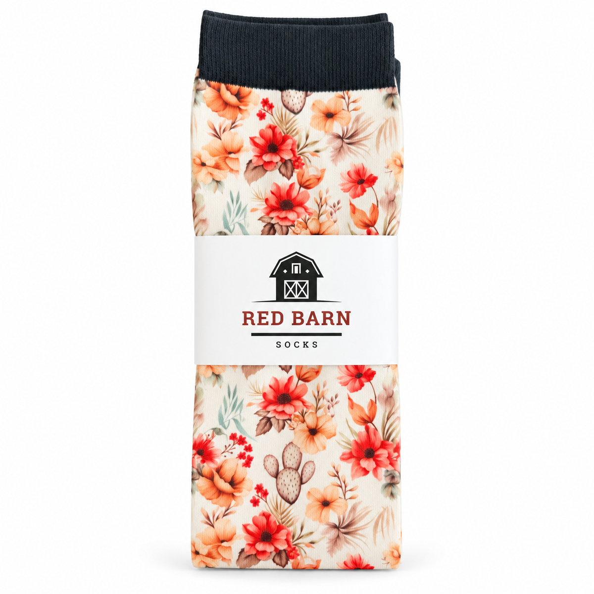 Red Barn Socks Harvest Blooms Western Boot Socks