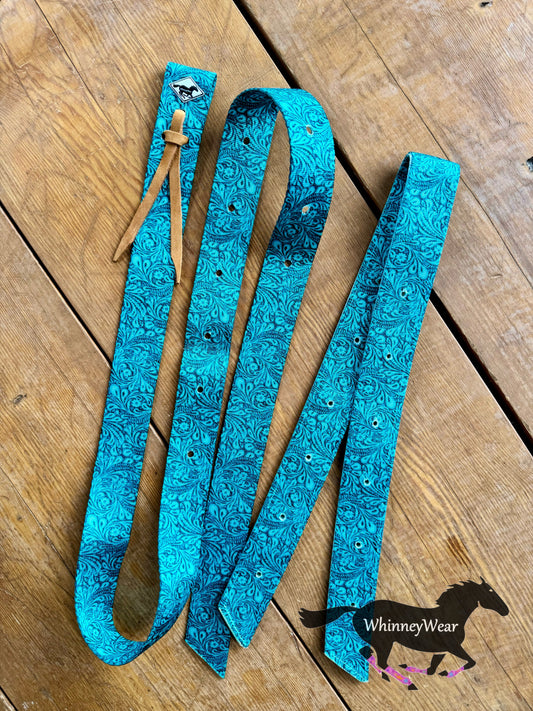 WhinneyWear Tooled Turquoise Patterned Cinch Set