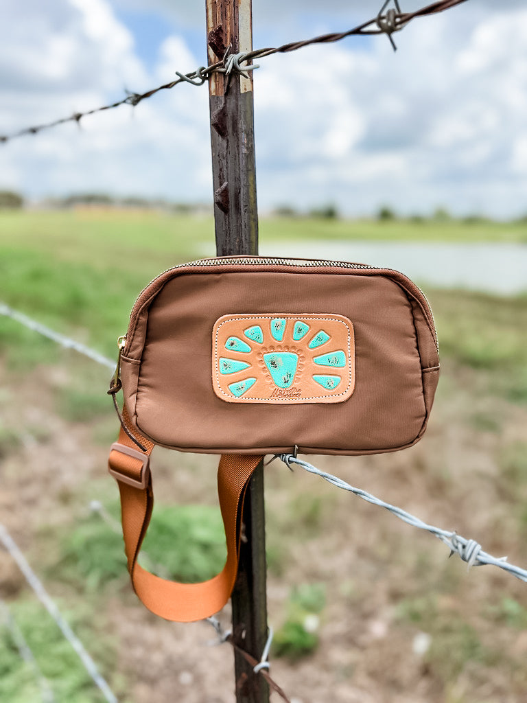 McIntire Saddlery Turquoise Squash Blossom Belt Bag