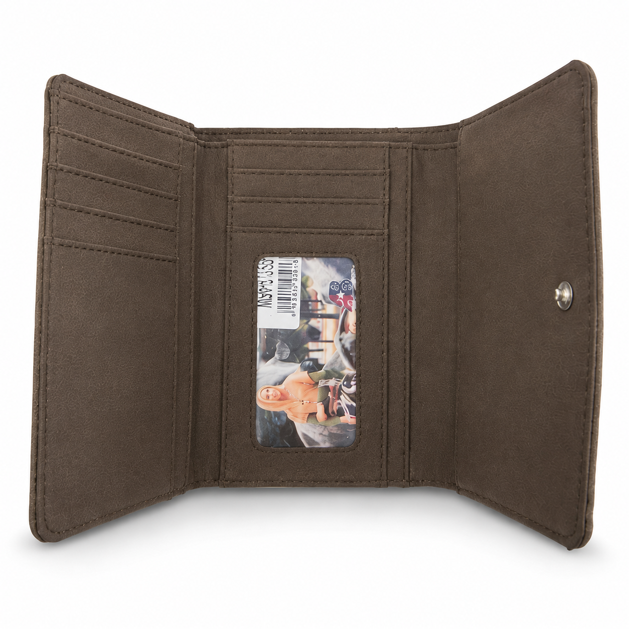 Montana West Daisy Cutout Trifold Wallet, Tan