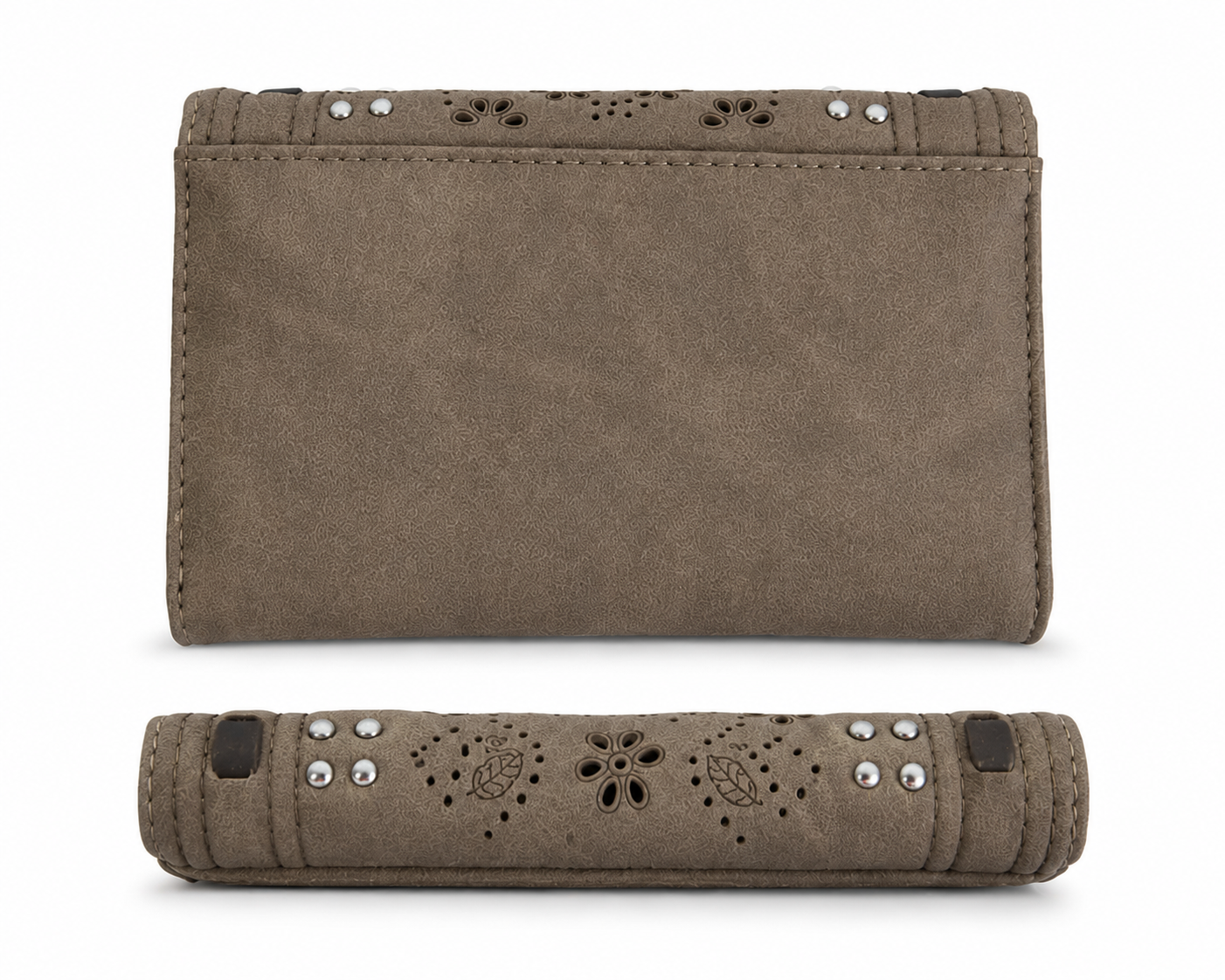 Montana West Daisy Cutout Trifold Wallet, Tan