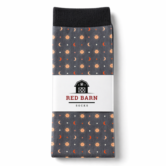 Red Barn Socks Over The Moon Western Boot Socks
