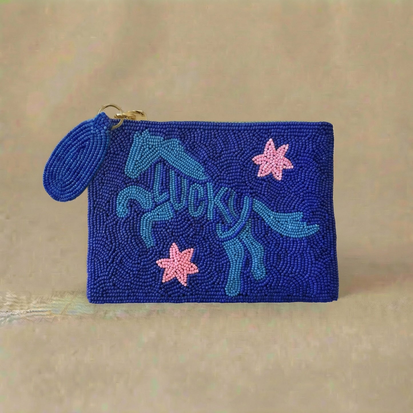Lucky Horse Medium Beaded Pouch