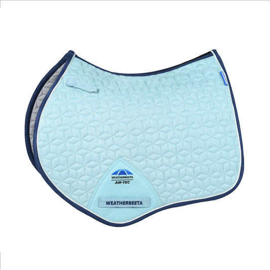 image_main - Aqua - WeatherBeeta Suede Elite Air-Tec Jump Shaped Saddle Pad - .jpg