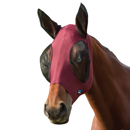 image_main - Burgundy/Black - WeatherBeeta ComFiTec Stretch Fly Mask with Ears - .jpg
