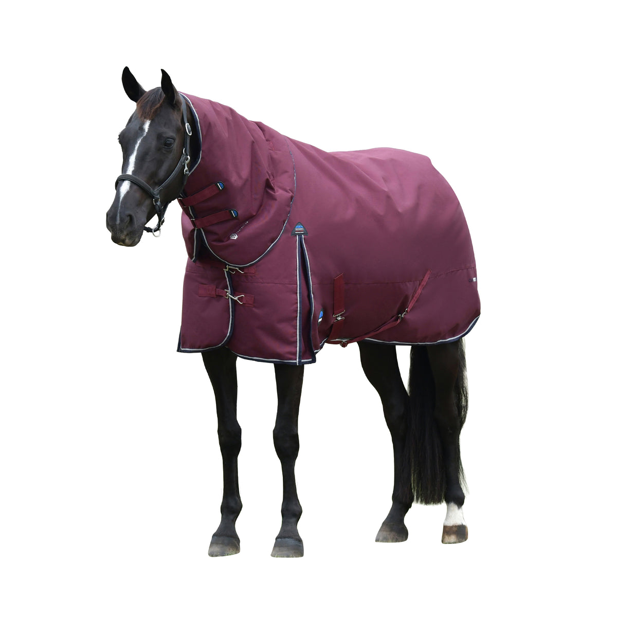 image_main - Burgundy/Navy - WeatherBeeta ComFiTec Essential Turnout Detach-A-Neck 220G - .jpg