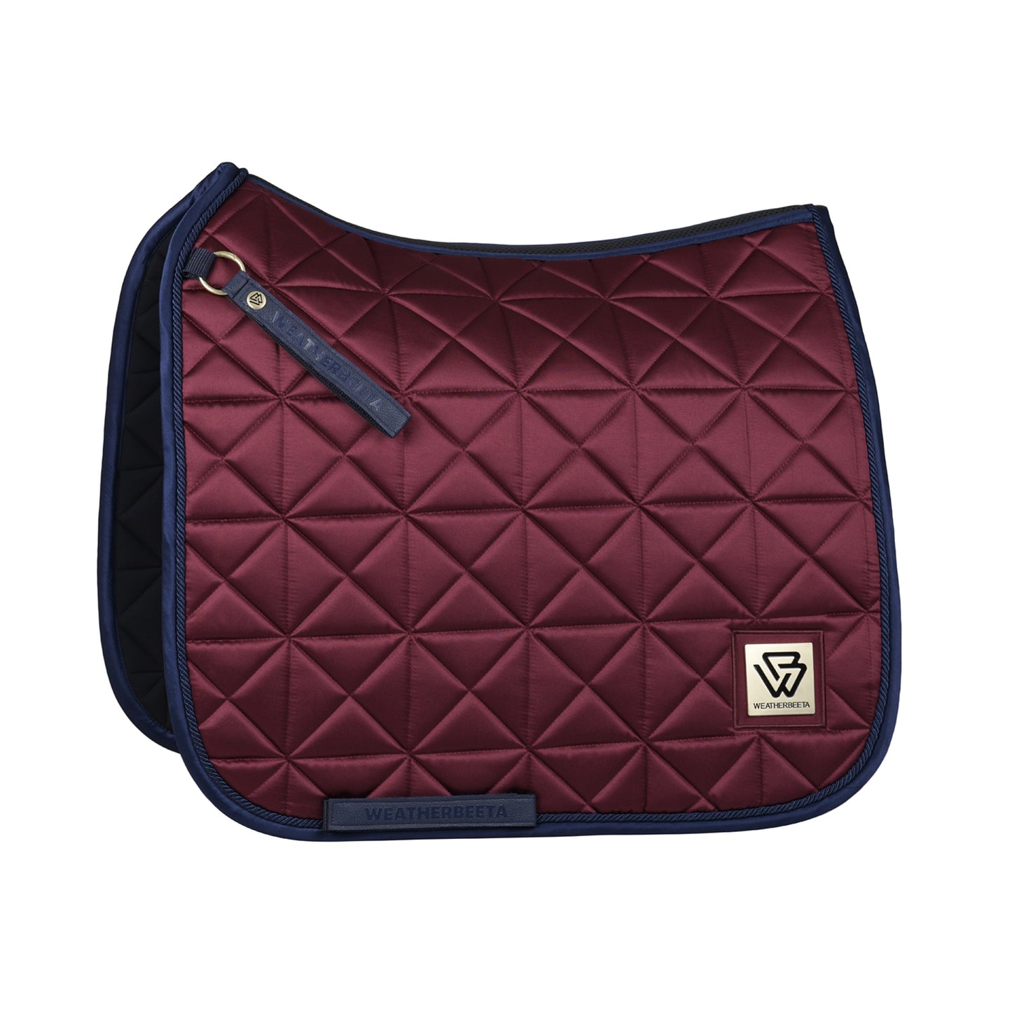 image_main - Burgundy - WeatherBeeta Satin Luxe Air-Tec Quilted Dressage Saddle Pad - .jpg
