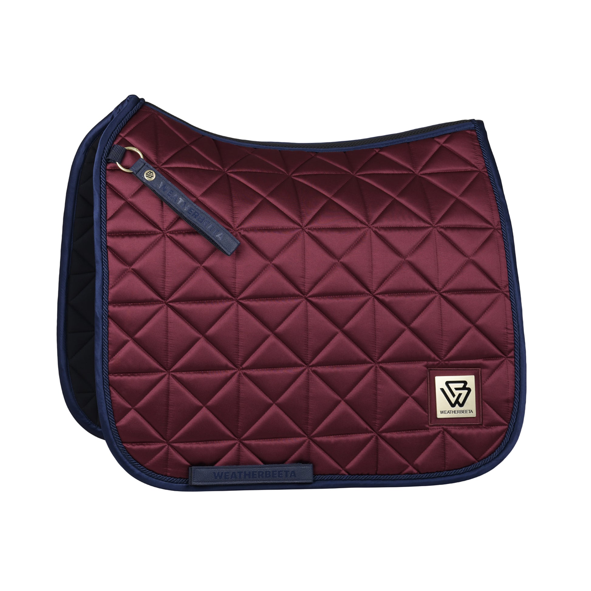 image_main - Burgundy - WeatherBeeta Satin Luxe Air-Tec Quilted Dressage Saddle Pad - .jpg
