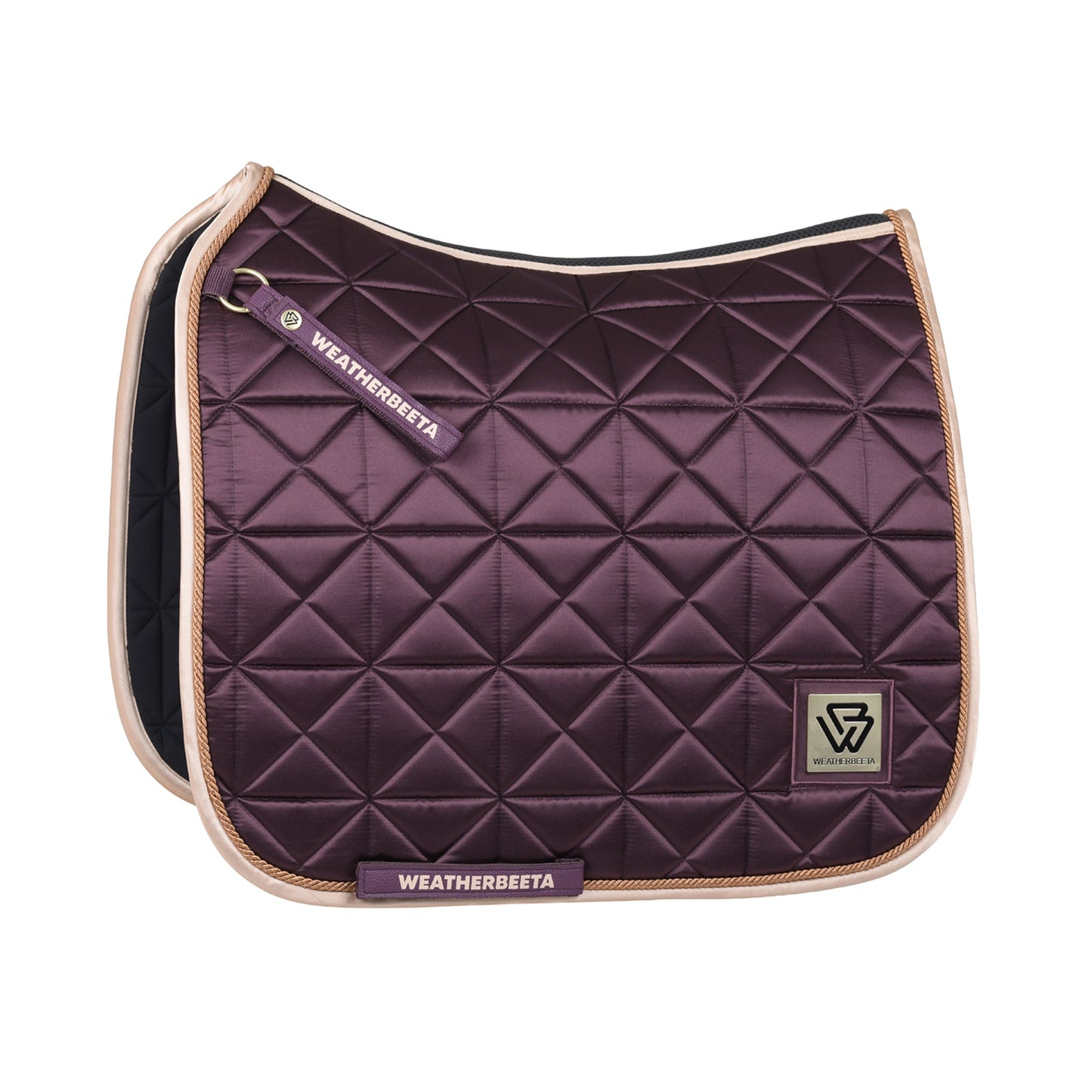 image_main - Chocolate - WeatherBeeta Satin Luxe Air-Tec Quilted Dressage Saddle Pad - .jpg