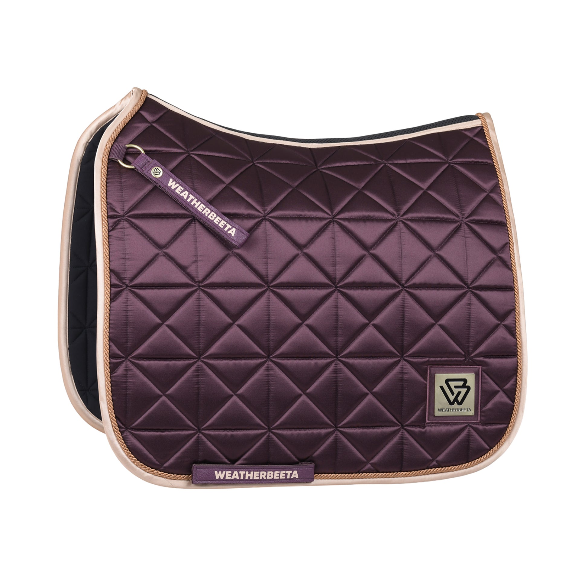 image_main - Chocolate - WeatherBeeta Satin Luxe Air-Tec Quilted Dressage Saddle Pad - .jpg
