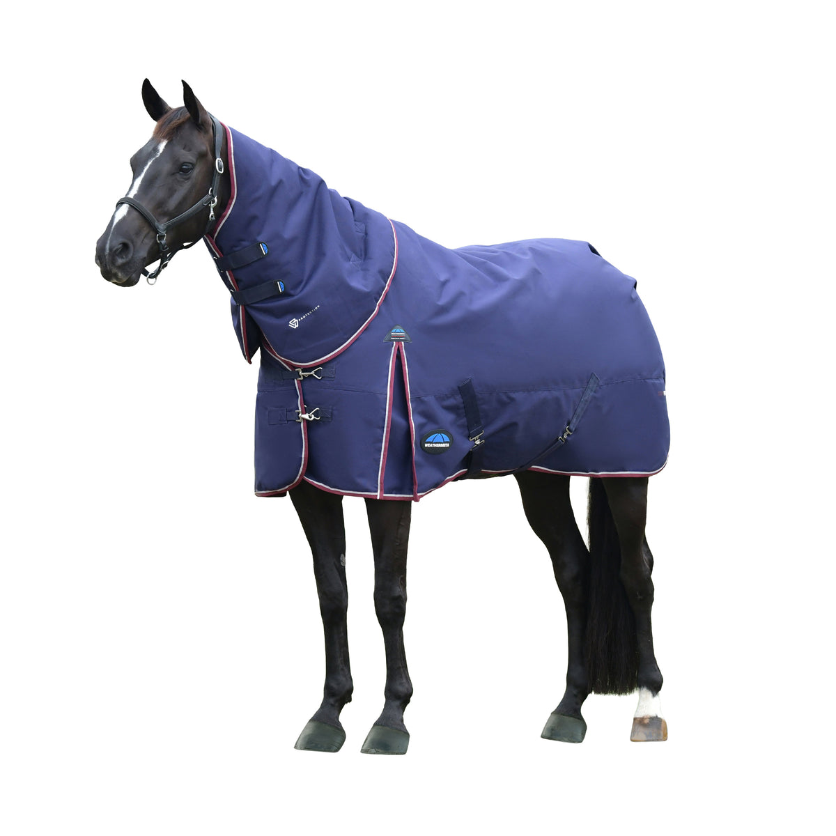 image_main - Navy/Burgundy - WeatherBeeta ComFiTec Essential Turnout Detach-A-Neck 220G - .jpg