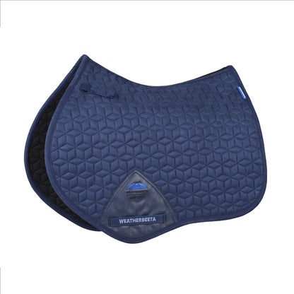 image_main - Navy - WeatherBeeta Suede Elite Air-Tec Jump Shaped Saddle Pad - .jpg