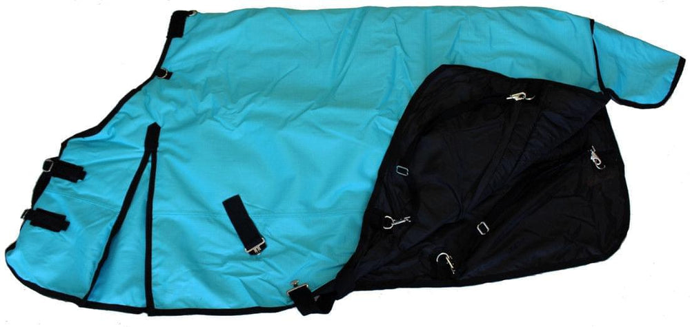 1200D Waterproof Poly Turnout Blanket with Neck Rug - Turquoise