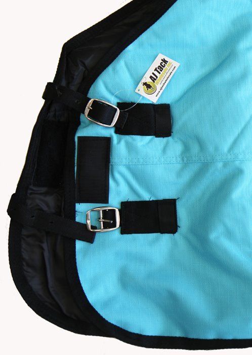 AJ Tack 1200D Horse Turnout Blanket with Storage Bag - Turquoise