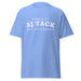 Blue AJ Tack tshirt with arched design