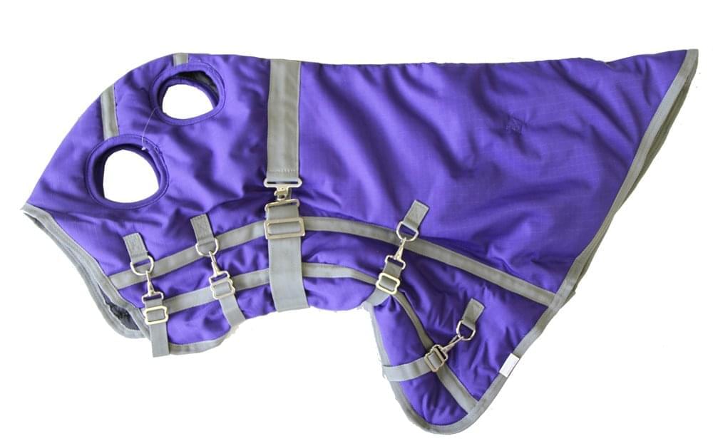 AJ Tack 1200D Waterproof Poly Turnout Horse Blanket with Hood - Purple