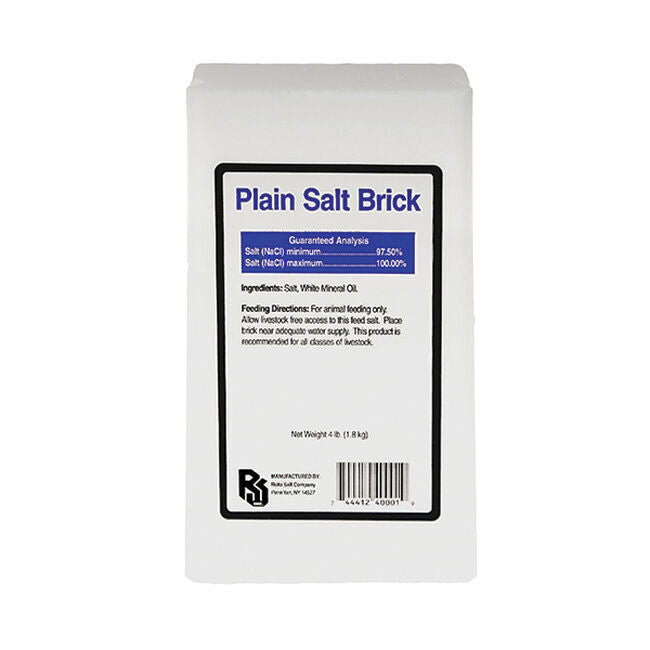 Plain Salt Brick with ingredient list and feeding directions