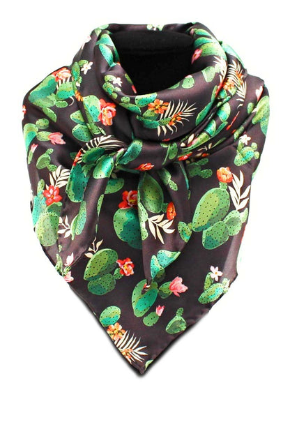 Silk Wild Rag - Black Cactus