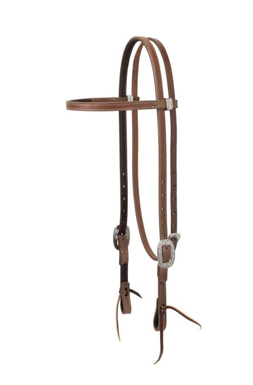 Weaver Synergy Latigo Leather Lined Headstall with Floral Designer Hardware