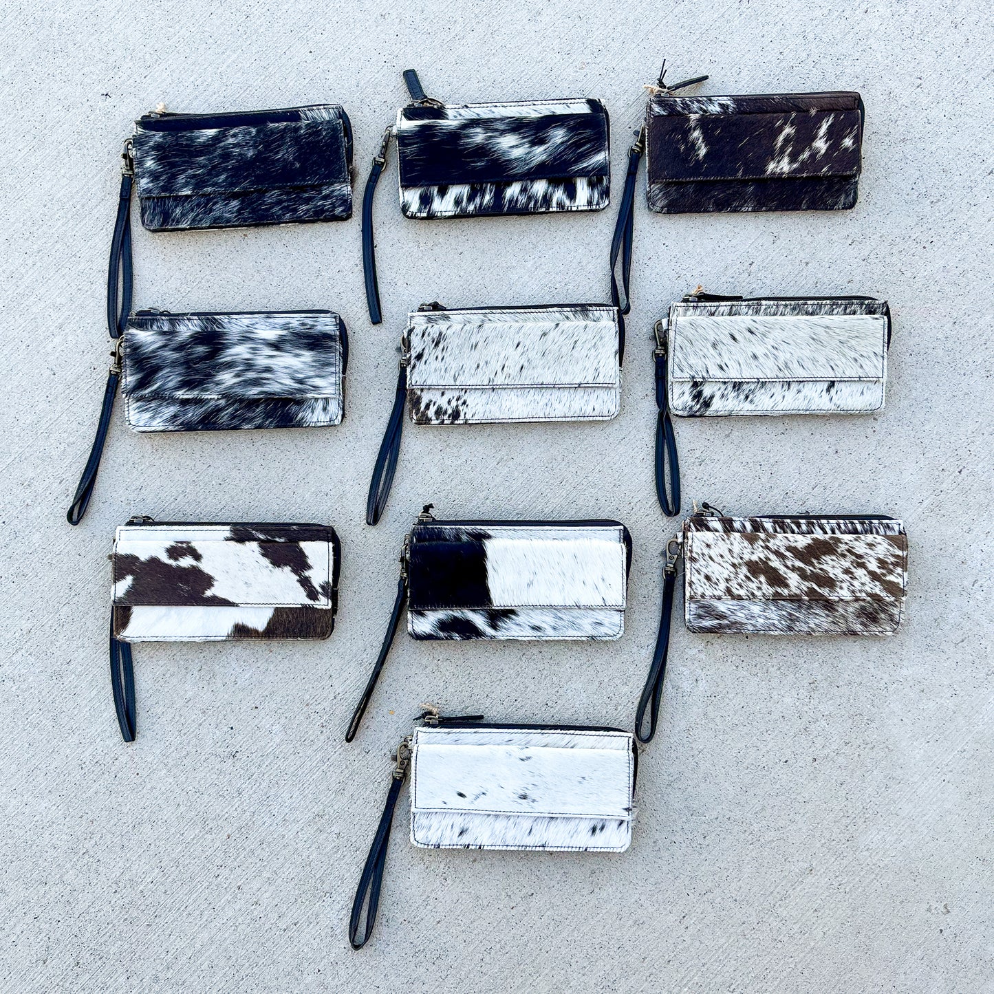 Mesmerizing Monochrome Leather and Hairon Wallet