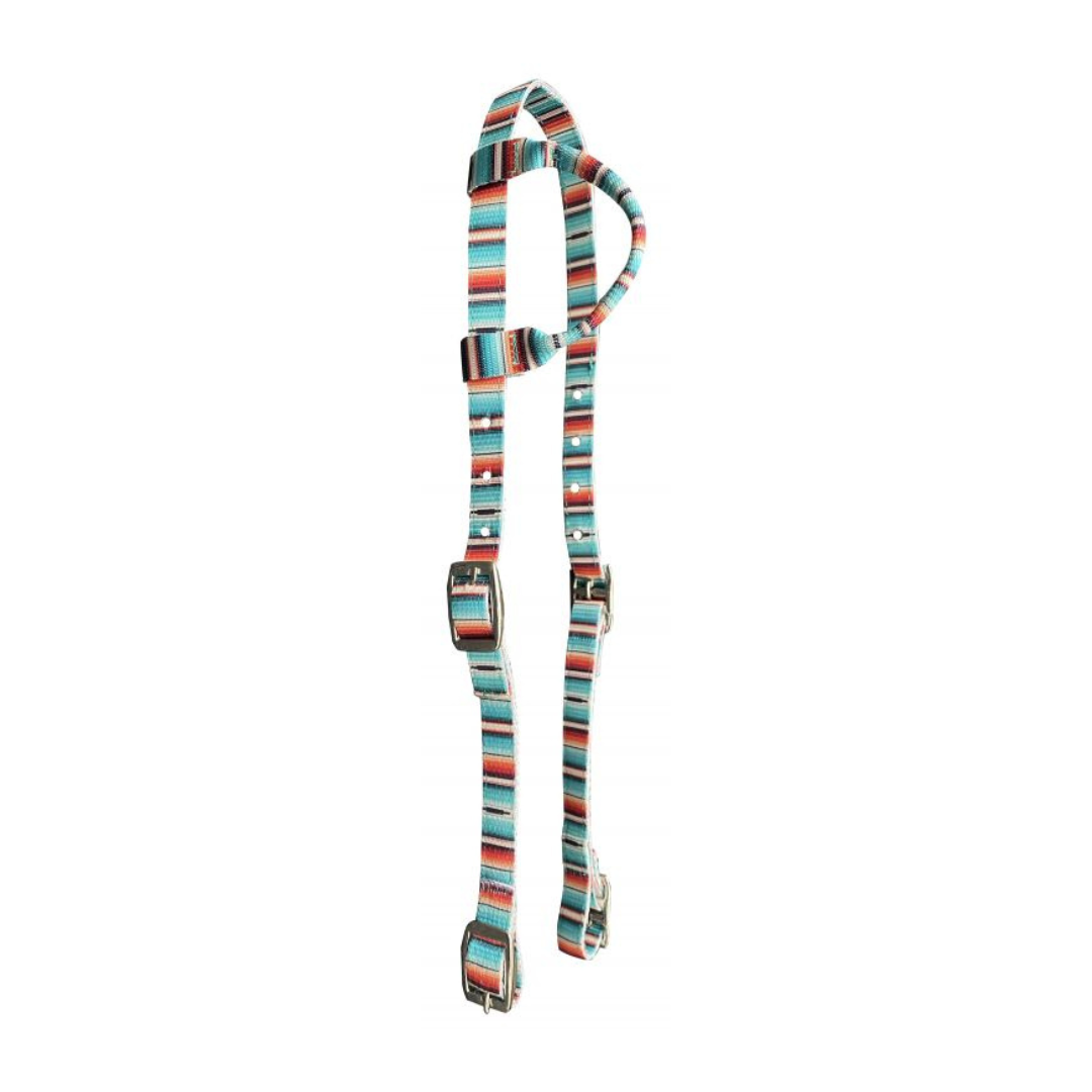 Serape print nylon single ear headstall