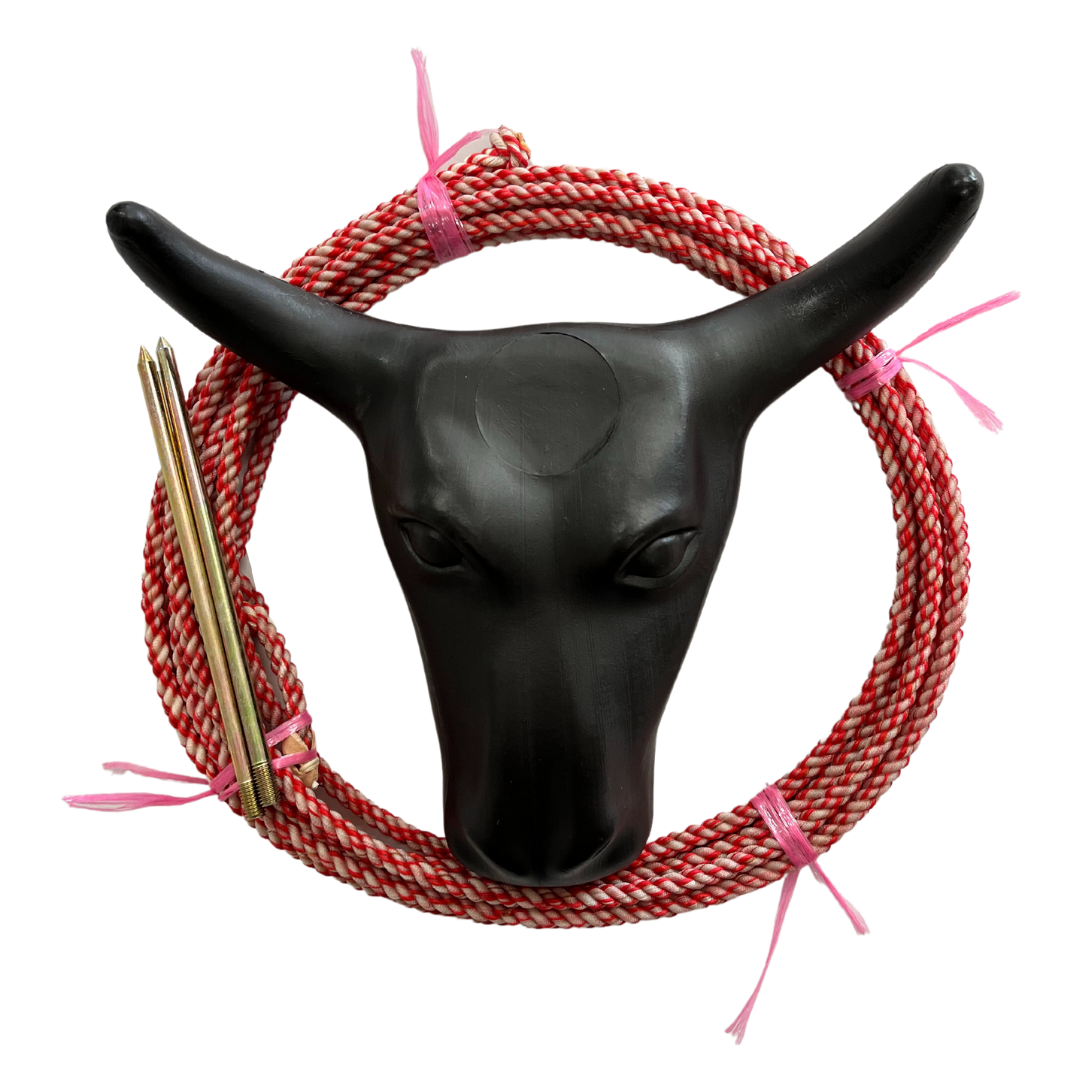 AJ Tack Junior Steer Head Dummy Set with red rope