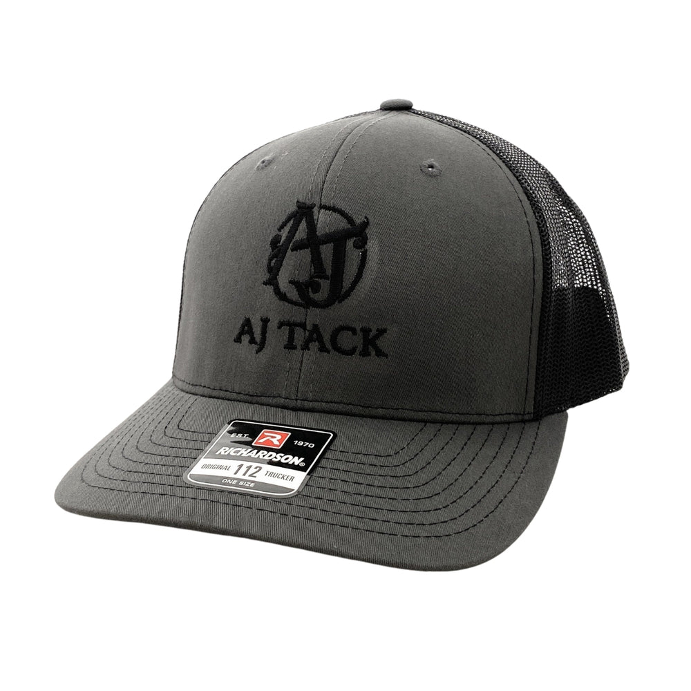 AJ Tack Grey Embroidery Mesh Back Cap