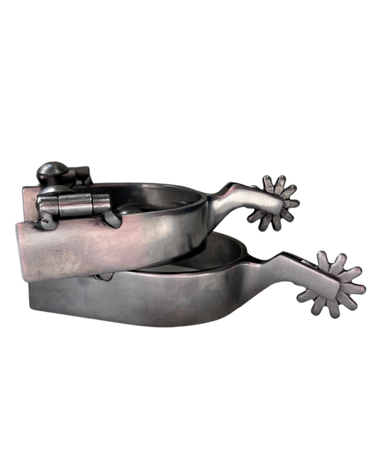 Pair of AJ Tack Men's Brushed Stainless Steel Spur