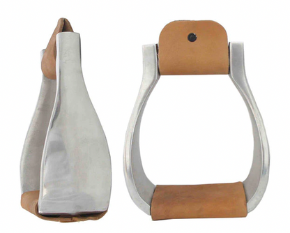 aluminum 3" Visalia stirrups with leather tread
