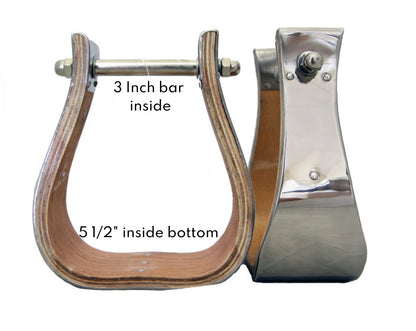 AJ Tack Monel Stirrups Dimensions