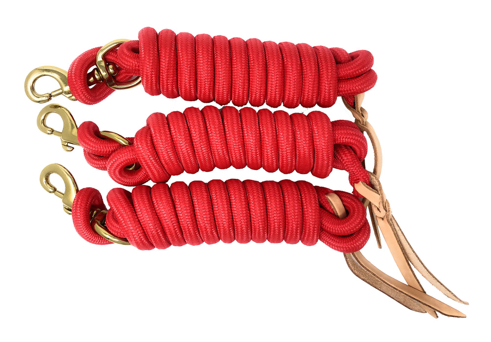 9 Foot Nylon Lead Rope with Leather Popper