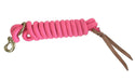 AJ Tack Pink 9 Foot Nylon Lead Rope with Leather Popper